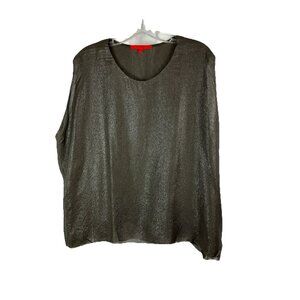 Sz 3 Shamask Silk Metallic  Khaki shell tank camisole top